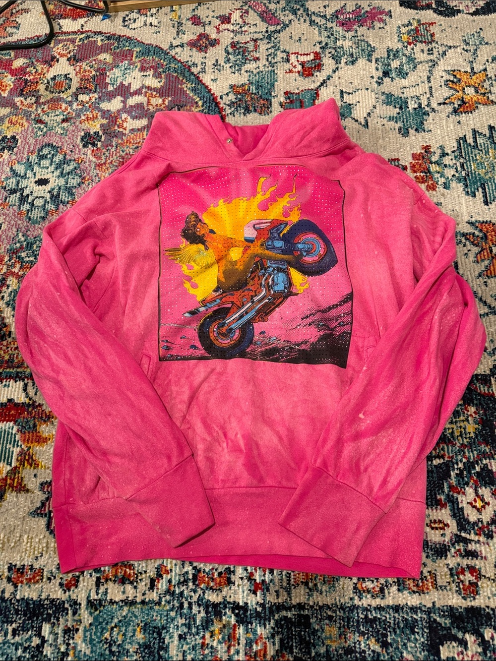 Boys Lie Bright Pink Rhinestone Hoodie